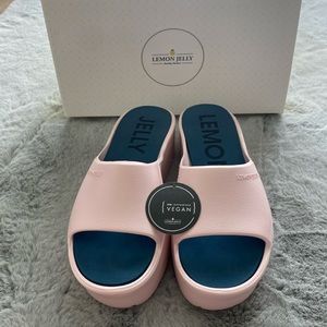 Lemon Jelly Pink Platform Slides